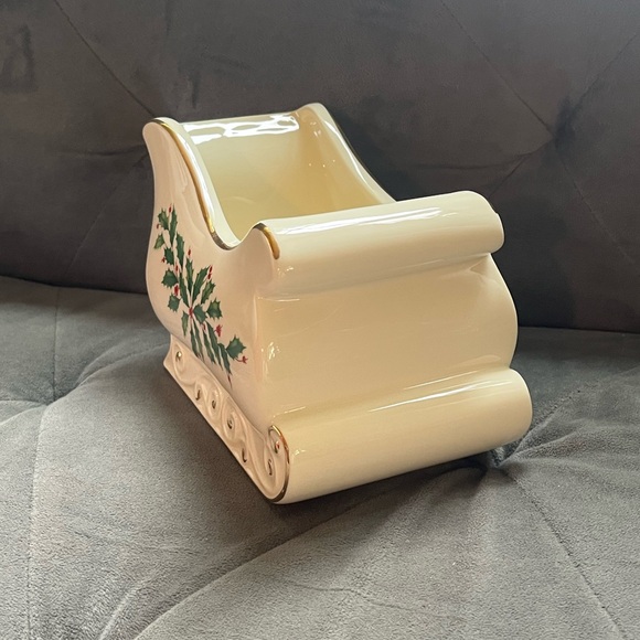 NWT Lenox Holiday Sleigh Candy Dish - Picture 6 of 7